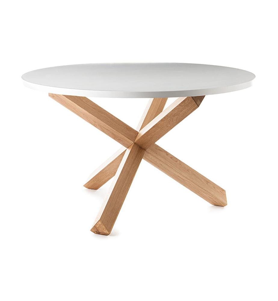Table Ronde - Blanc et Brun