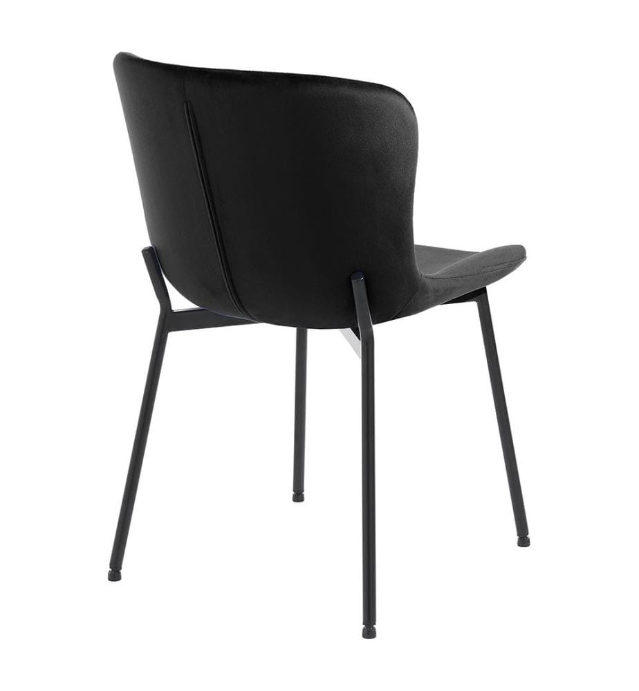 4er-Set Velours-Stühle - Schwarz