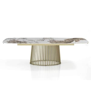 Table Extensible - Or et Blanc