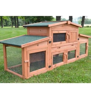 Royal rabbit hutch - two-storey with double outdoor enclosure 180 x 62 x 72 cm