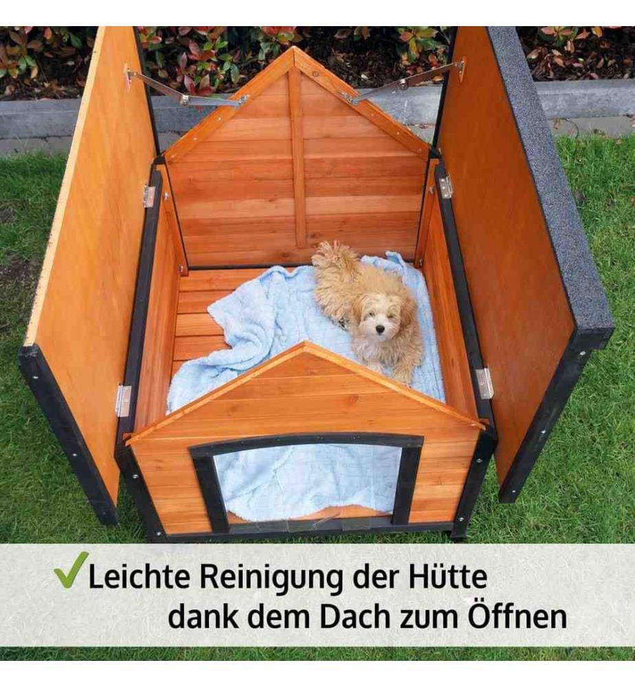 Hundehütte Luna L Wetterfest mit Dachluke