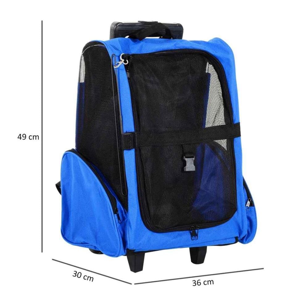 2in1 Chien Trolley Sac de transport Chien Sac à dos bleu