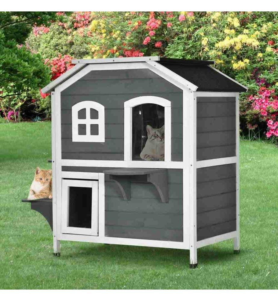Cat house Cat villa Outdoor cat hut 2 floors
