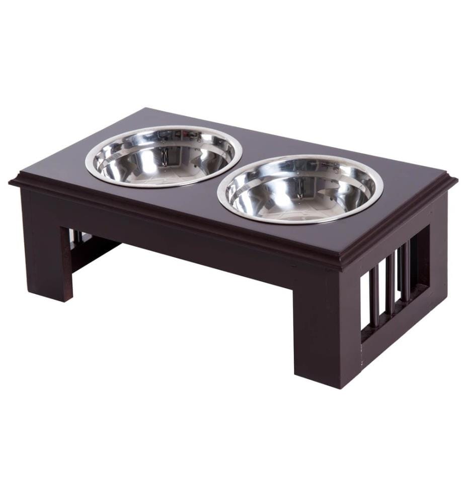 Gamelle pour chien surélevée avec 2 gamelles Acier inoxydable 44x 24x 15 cm