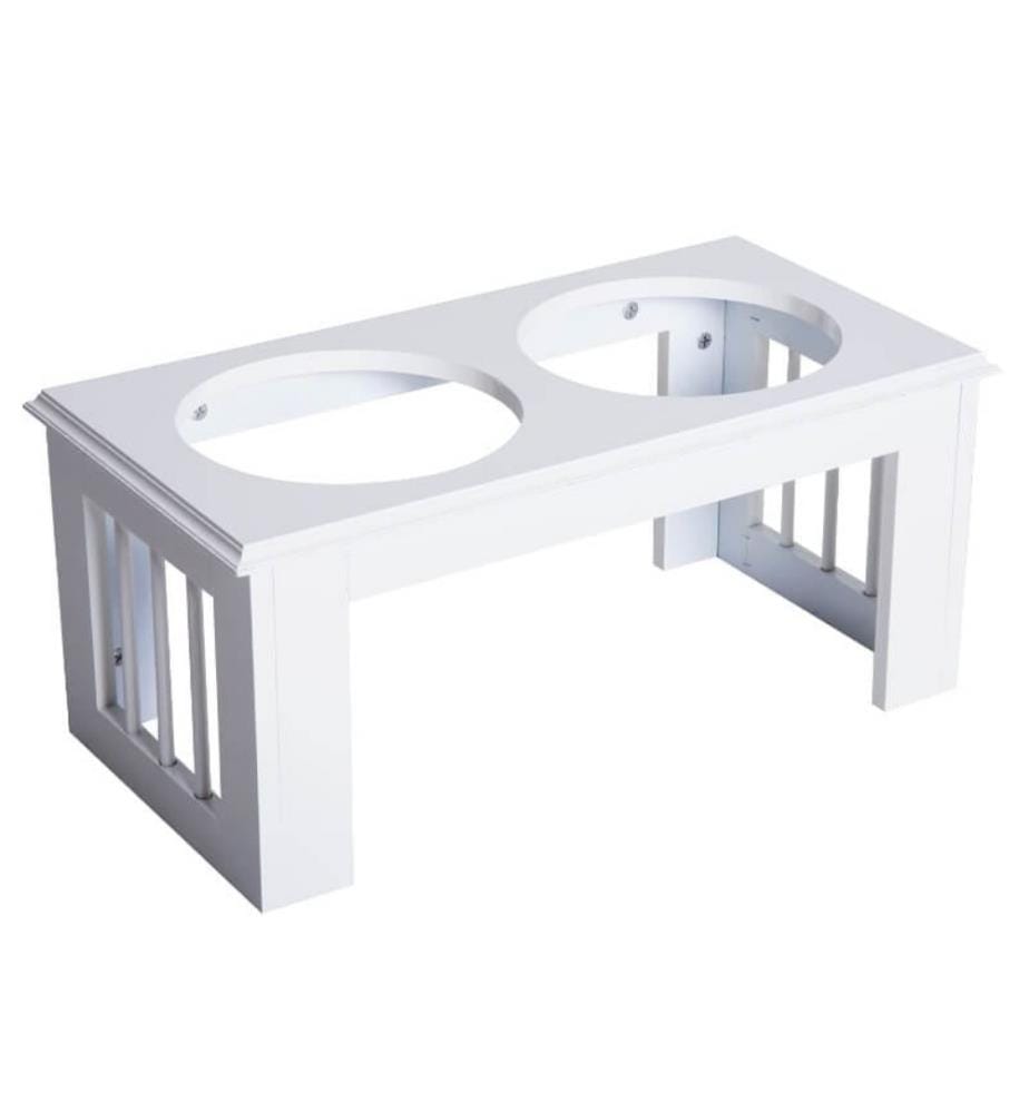 Gamelle pour chien surélevée avec 2 gamelles Acier inoxydable 58,4 x 30,5 x 25,4 cm