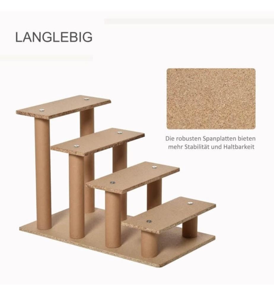 Escalier pour animaux domestiques 4 marches Beige 60 x 35 x 44 cm