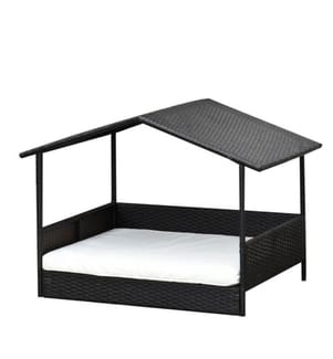 Cuccia per cani Casetta per cani in rattan con cuscini