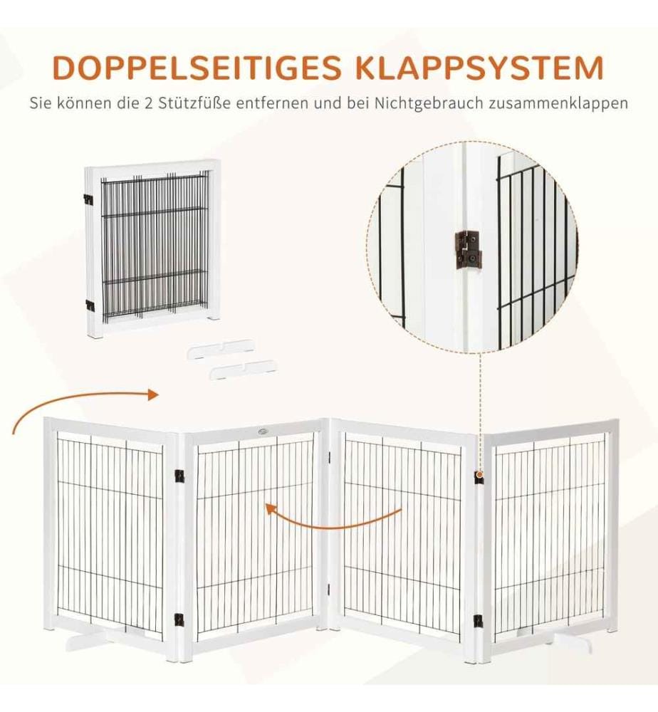 Barrière de sécurité en bois pour chiens 305x35.5x82 cm