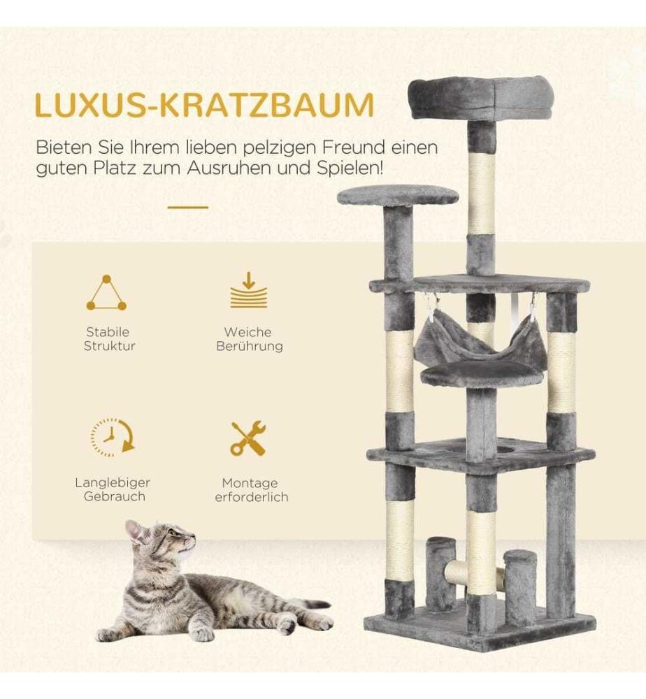 Arbre à chat Tour de jeu pour chats Hamac L40xl40xH132 cm