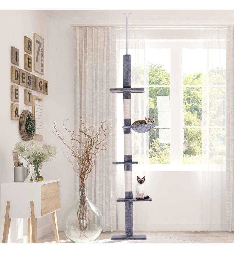 Cat tree ceiling-high height-adjustable 40x34x230-260 cm