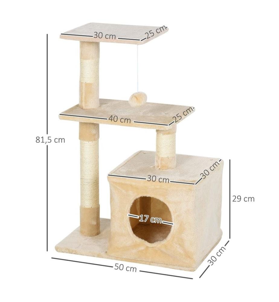 Scratching post with sisal cat tree Climbing tree 50x30x80 cm