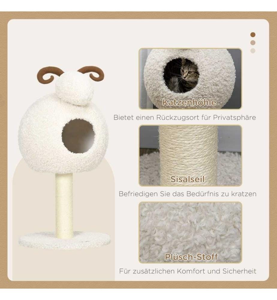 Arbre à chat Arbre à chat avec grotte pour chats en design chèvre 80 cm