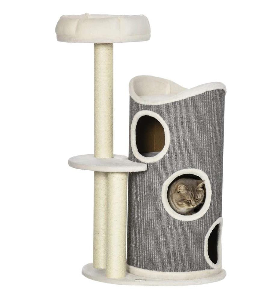 Scratching post 109 cm cat tree with scratching barrel