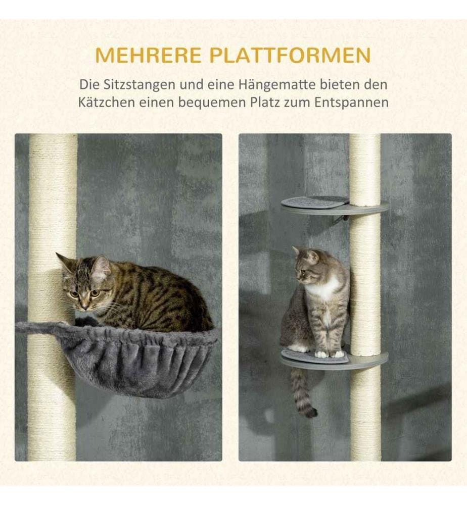 Arbre à chat hauteur plafond 230-250 cm avec hamac