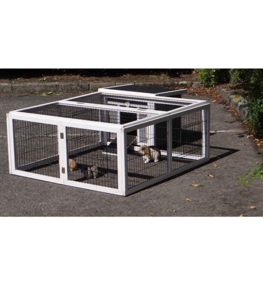 Clapier pour lapins Little White avec cour d'exercice