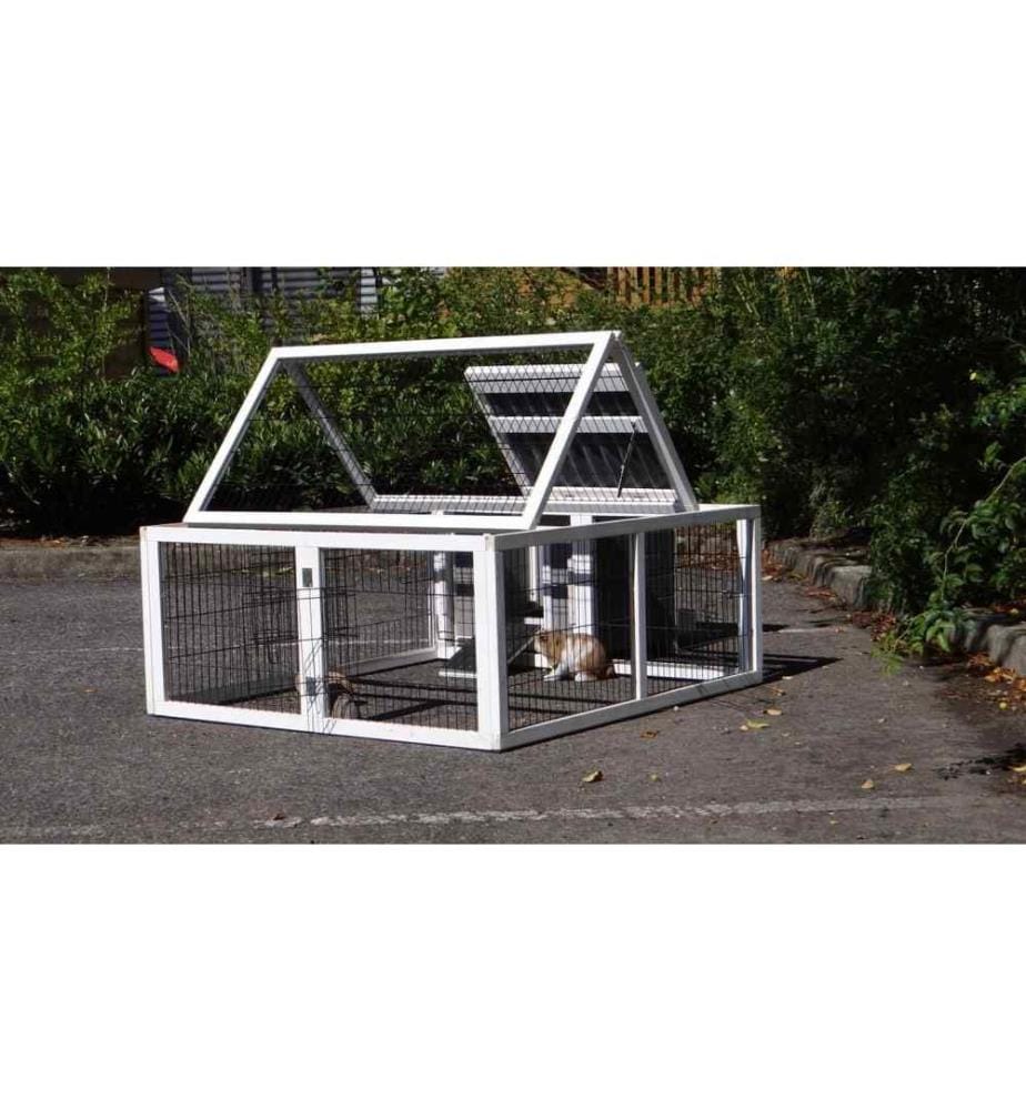 Clapier pour lapins Little White avec cour d'exercice