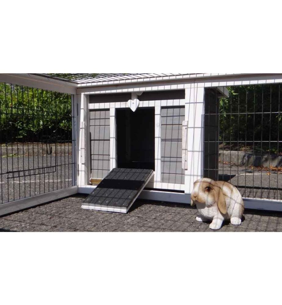 Clapier pour lapins Little White avec cour d'exercice