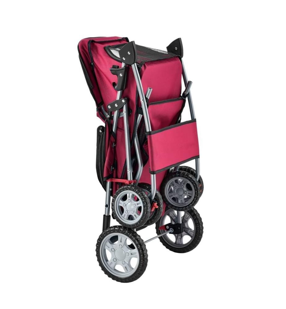 Hundewagen Buggy Niceville mit Regenschutz 73x46x100 cm Rot