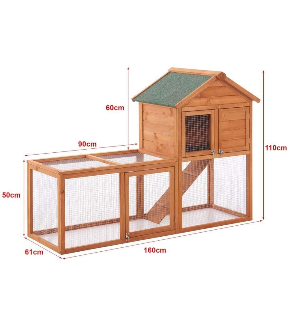 Clapier pour lapins Kelkheim 110x160x61 cm bois de sapin
