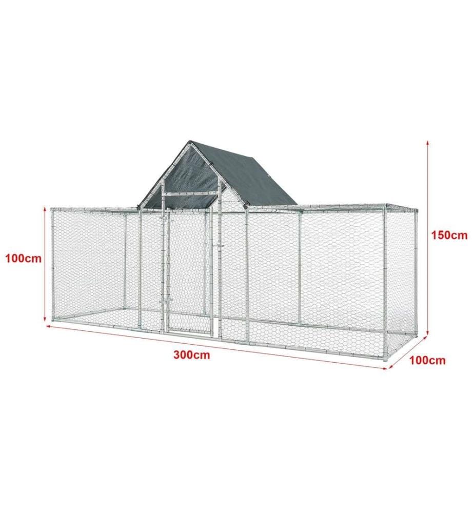 Enclos Arguin avec toit 300x100x100-150 cm