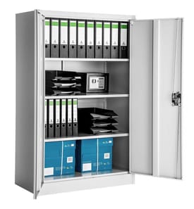 Armoire métallique à dossiers 4 niveaux 140x90x40 cm - gris