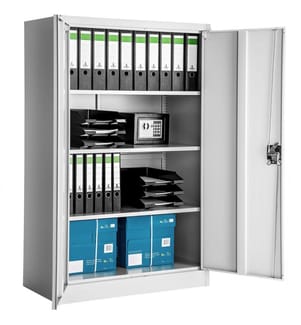 Armadio portadocumenti a 4 scomparti 140 x 90 x 40 cm - grigio