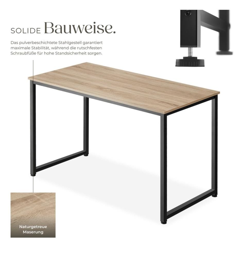 Scrivania Flint - Industriale legno chiaro, rovere Sonoma, 120 cm