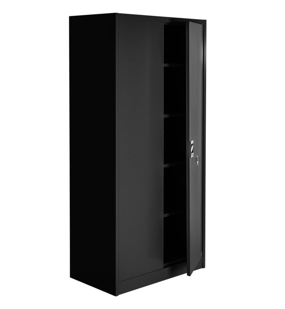 Armadio portadocumenti a 5 scomparti 180 x 90 x 40 cm - nero, Set di 2