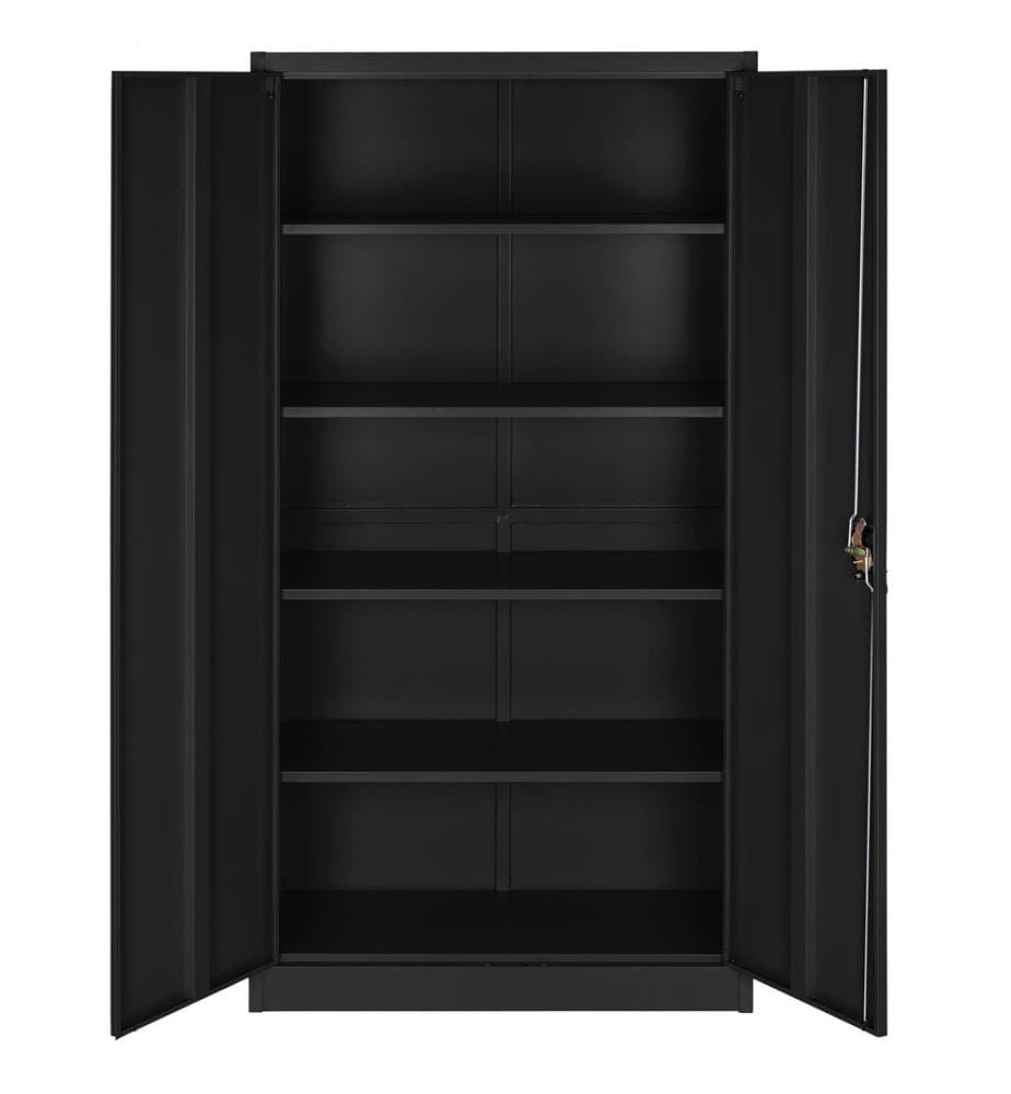 Armadio portadocumenti a 5 scomparti 180 x 90 x 40 cm - nero, Set di 2