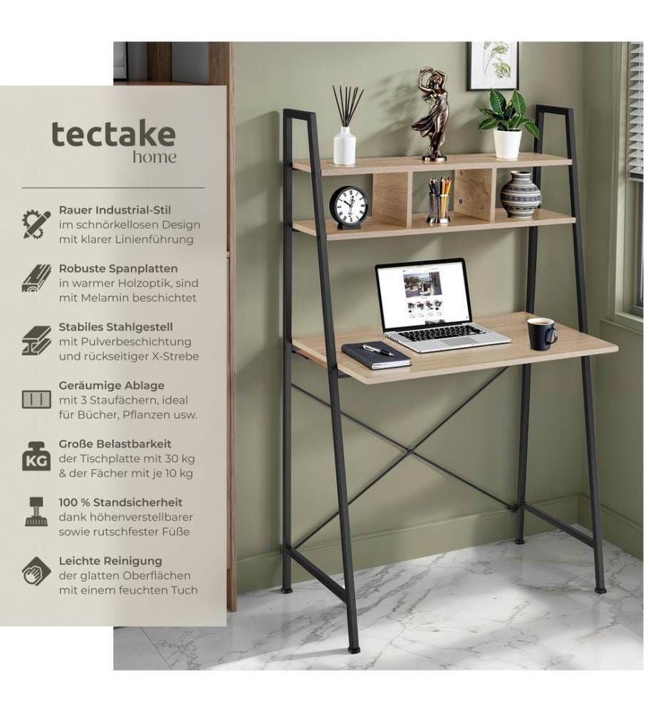 Schreibtisch Exeter 85,5x46,5x140 cm - Industria… | DeinDeal