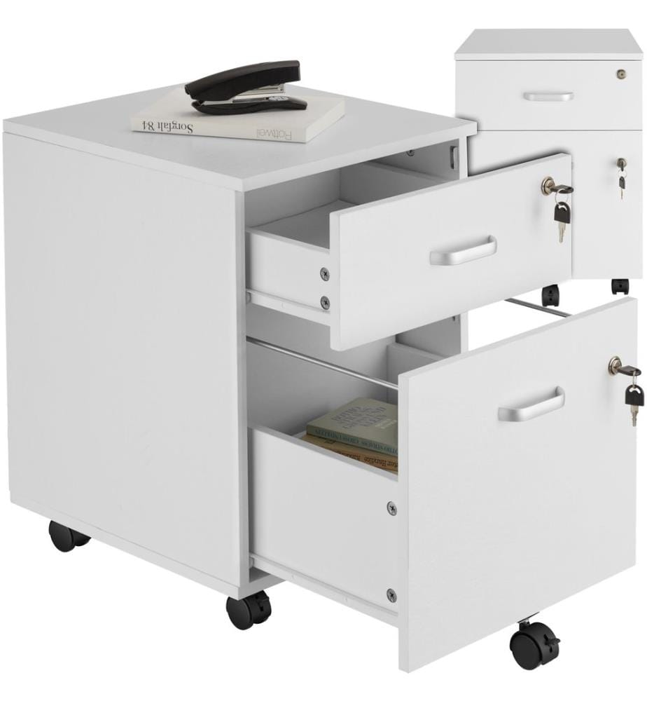Rollcontainer Vagur, 2 abschliessbare Schubladen - weiss