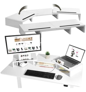 Support de moniteur BOZEN 3 pièces - blanc