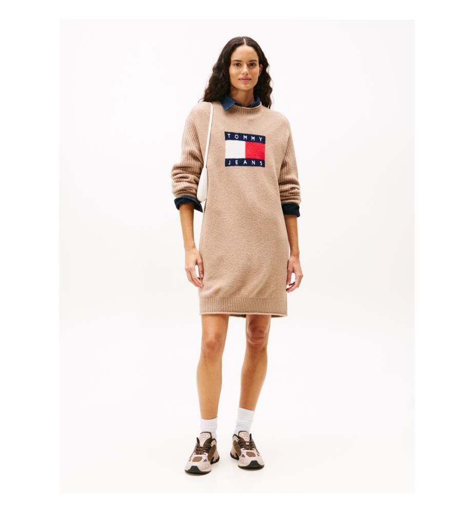 Tommy Flag Pulloverkleid - Malted Milk
