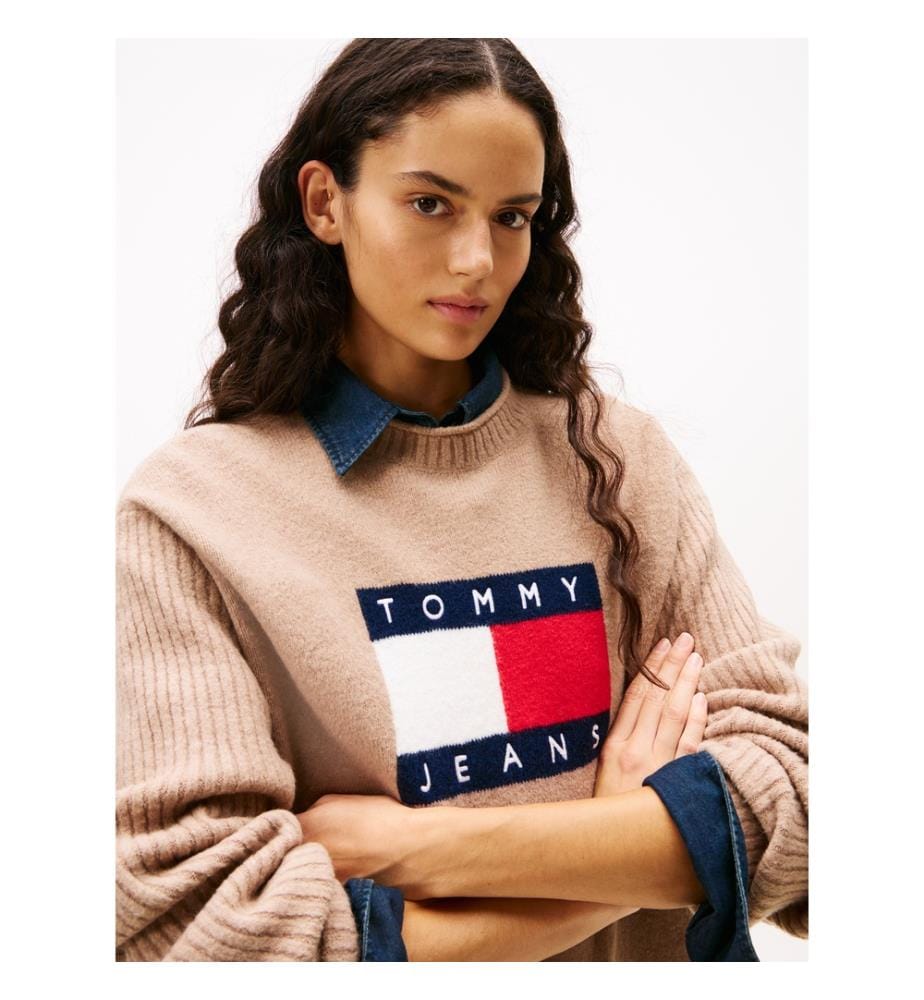 Tommy Flag Pulloverkleid - Malted Milk