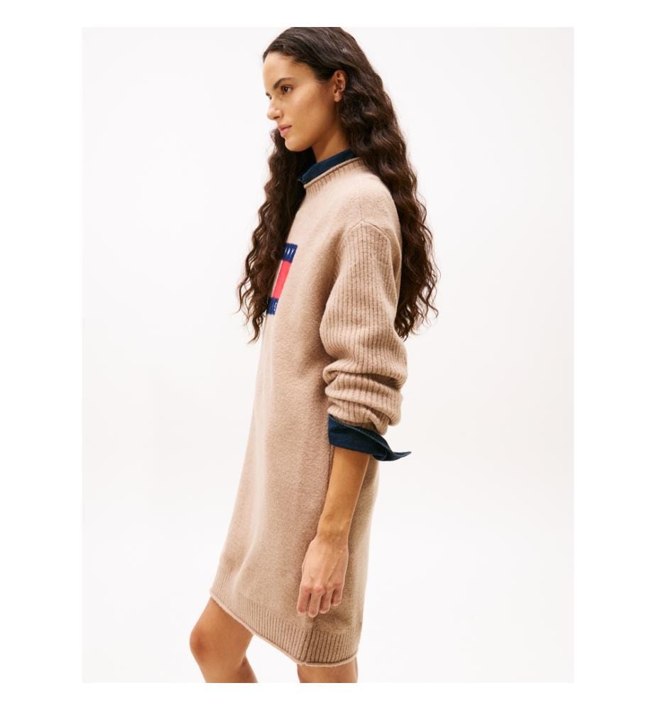 Tommy Flag Pulloverkleid - Malted Milk