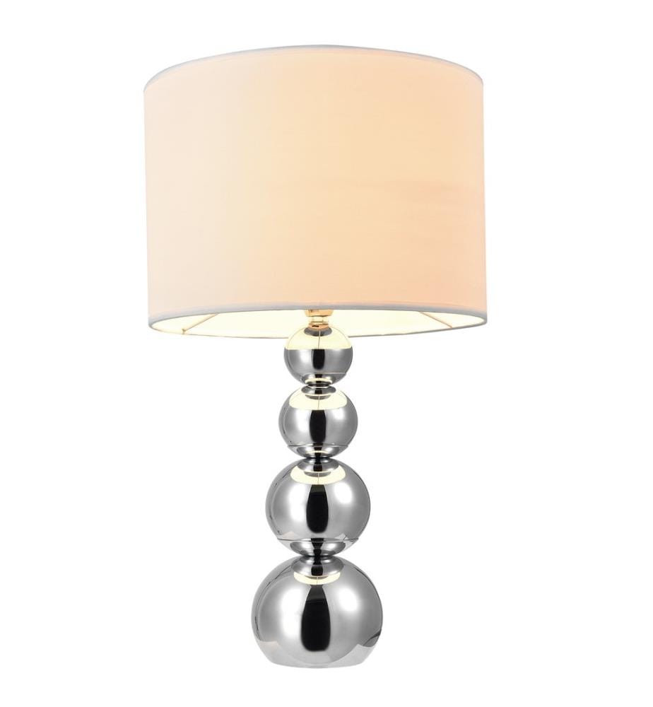 Lampada da tavolo Neve 1x E14 Ø25x43 cm cromata bianca