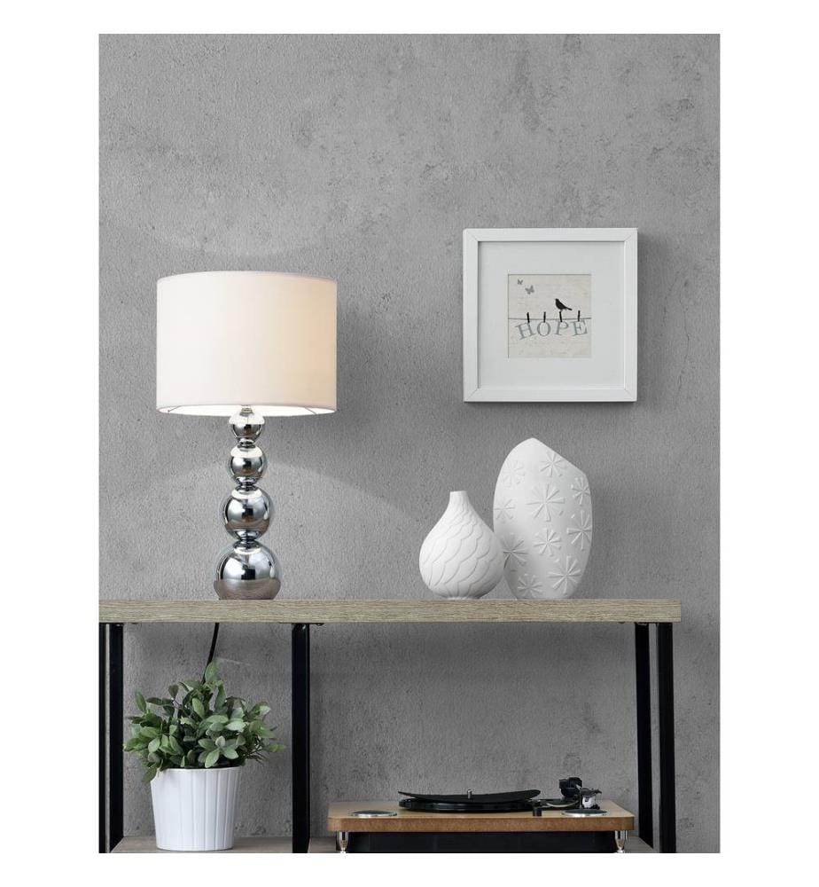 Lampada da tavolo Neve 1x E14 Ø25x43 cm cromata bianca