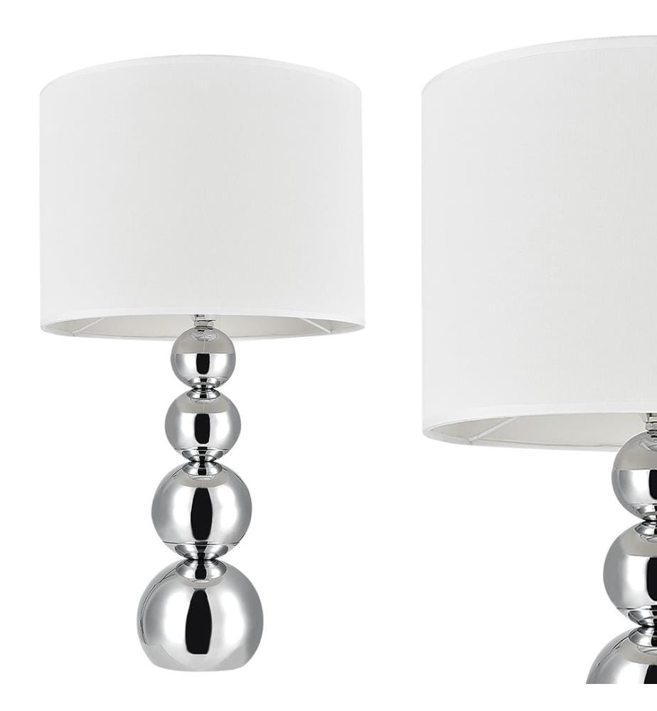 Lampada da tavolo Neve 1x E14 Ø25x43 cm cromata bianca