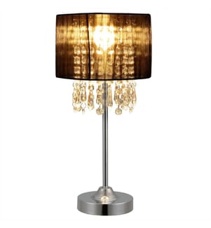 Lampada da tavolo nera 40 cmx20 cm Lampada da tavolo in cristallo lampada tessile