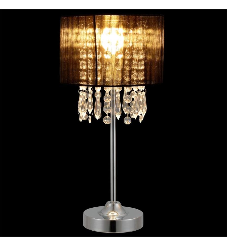 Lampe de table noir 40 cmx20 cm Lampe de table cristal textile