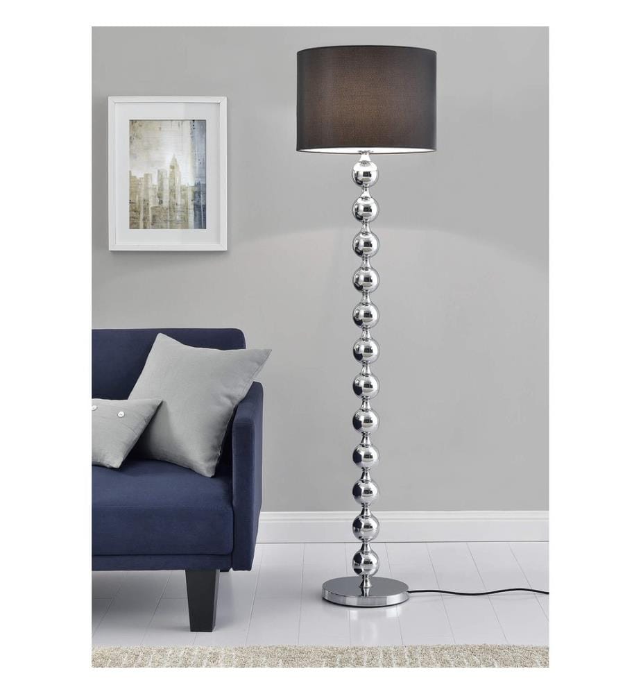 Lampada da terra Spheric Black Ø48x155 cm cromo nero