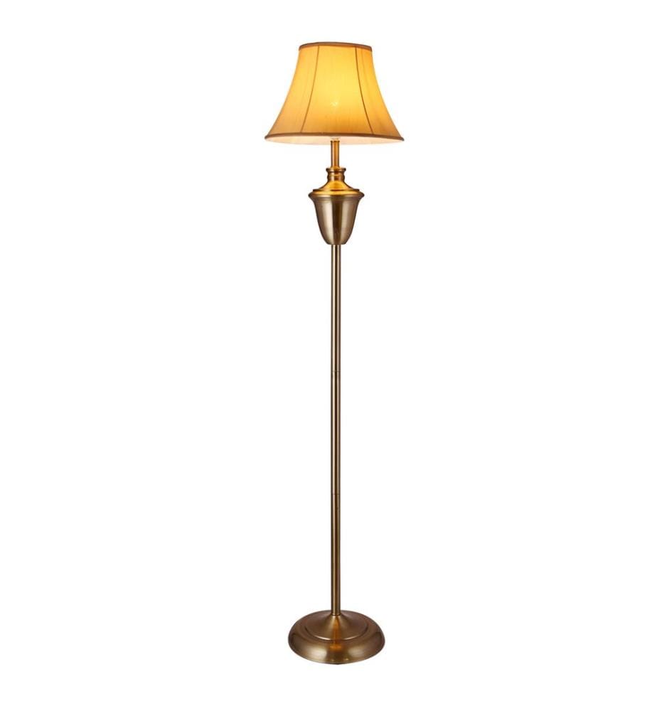 Stehlampe Madrid 1x E27 Ø35x157 cm Messingfarben Beige