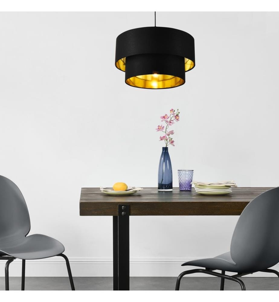 Lampada a sospensione Lopar Ø 40 cm oro nero
