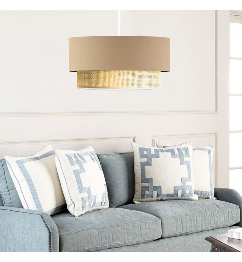 Lampada a sospensione Loughborough 1xE27 Beige Yellow
