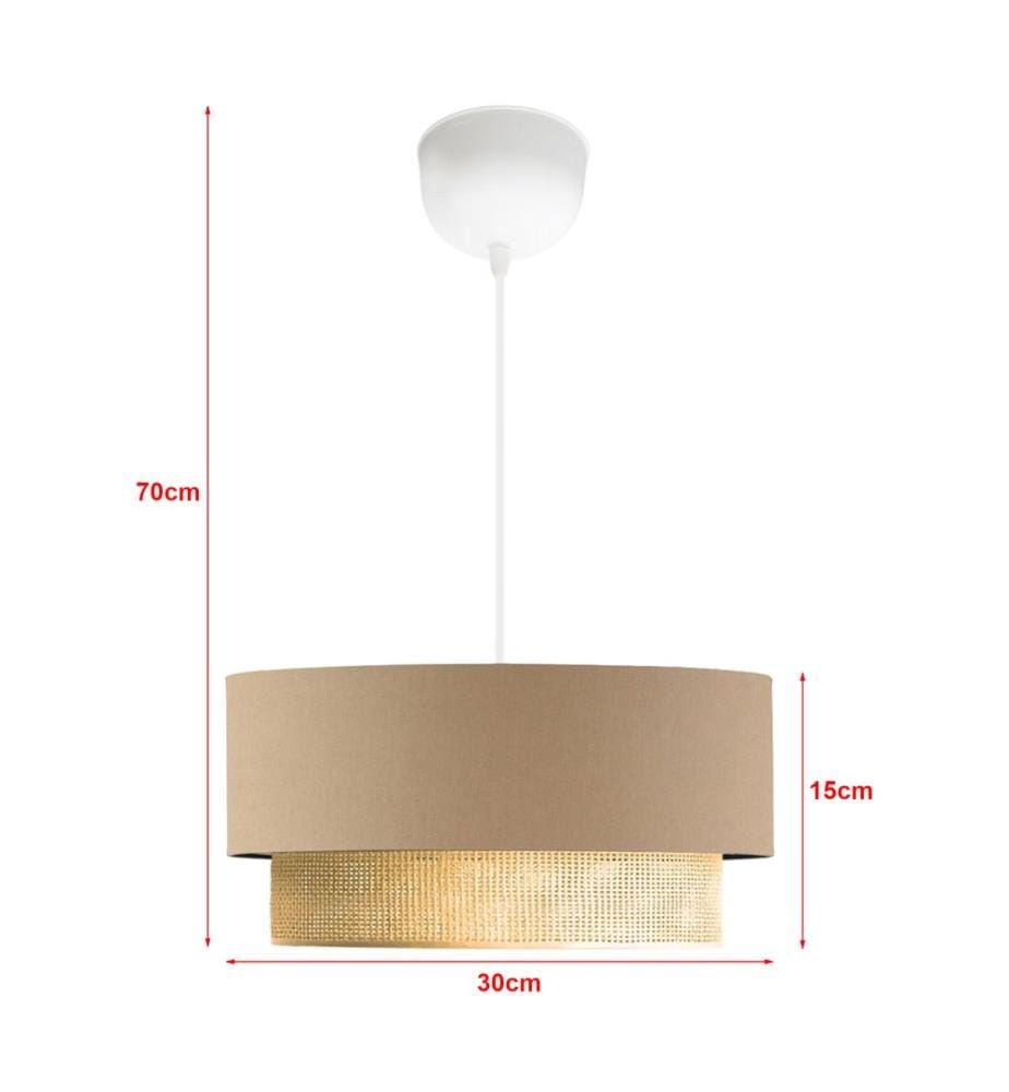 Lampada a sospensione Loughborough 1xE27 Beige Yellow