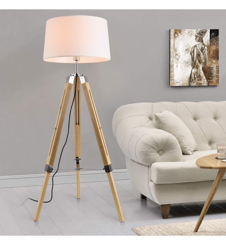 Lampadaire Karlsbad 145 cm blanc bois