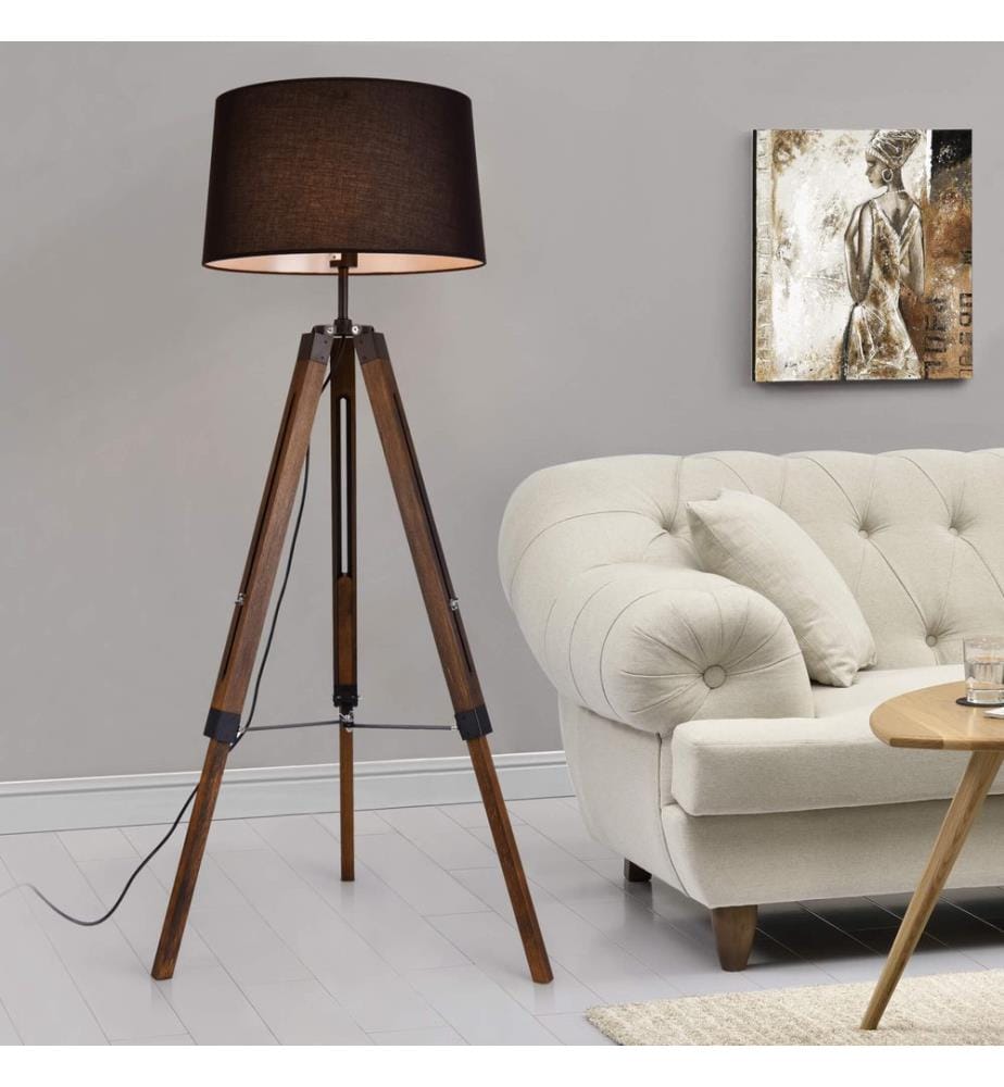 Lampadaire Karlsbad 145 cm noir brun
