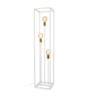 Lampada da terra Groningen 3 x E27 color ottone bianco