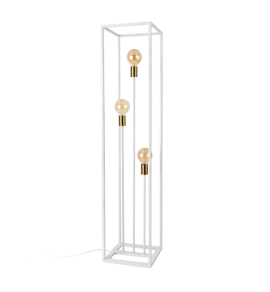 Lampadaire Groningen 3 x E27 blanc laiton