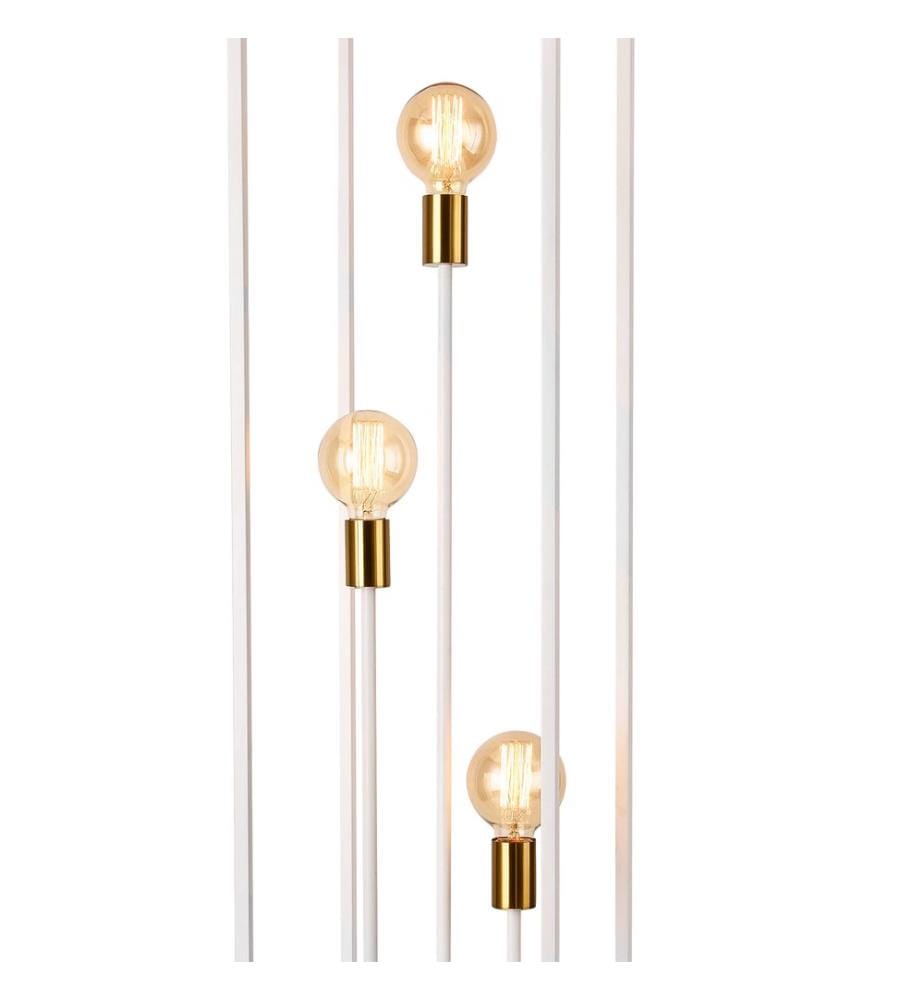 Lampadaire Groningen 3 x E27 blanc laiton